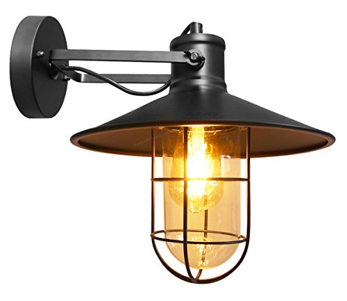 Vintage Industrial Nautical Fishermans Black Wire Cage Wall Light Lamp Shade WD043