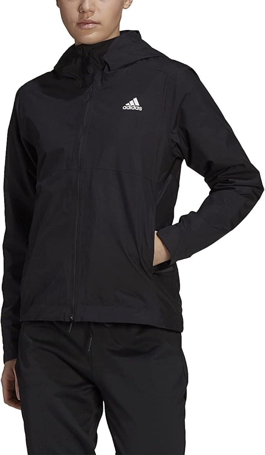 Women's Basic 3-Stripes Rain.rdy Jacket, Black