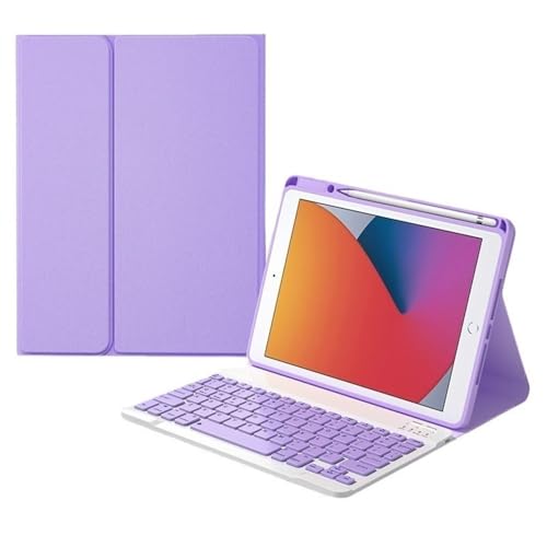 Étui iPad 7/8/9 génération rose avec porte-stylet et clavier