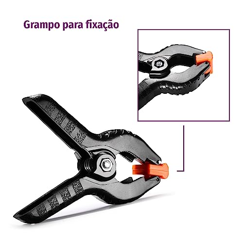 Kit de Suporte em T 70cm Ajustável com Fundo Infinito PVC 115x60cm + Grampos para Fotos e Vídeos de