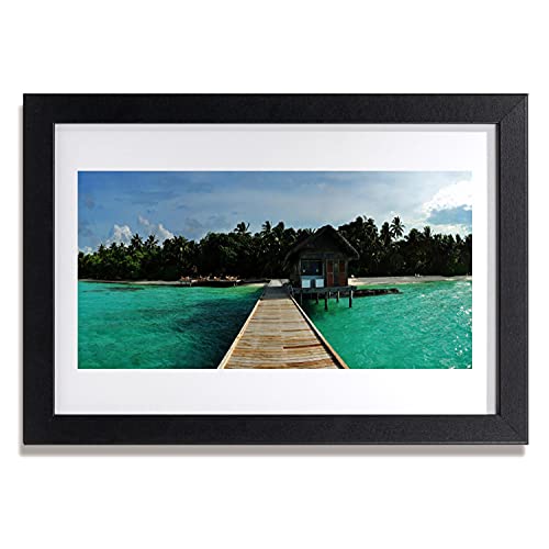 Affiche encadrée architecture du pont de mer 30x20 cm Tulup cadre MDF pour déco murale