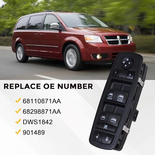 Master Power Window Switch Left Driver Side for 2012-2016 Chrysler Town & Country 2012-2019 Dodge Grand Caravan Replaces 68110871AA (3 PINS+0 PIN) by RLP - Image 6