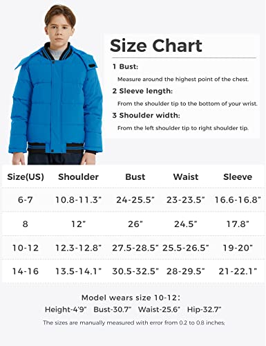 Wantdo Boy's Padded Winter Coat Insulated Warm Puffer Jacket Blue, 14/16 #TOP6