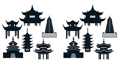 Beistle 12 Piece Pagoda Cut Outs Asian Theme Party...