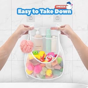 UNEEDE Wall Mounted Versatile Bath Toy Storage Holder,2.1 Gallons Bathtub Toy Storage Organizer,Mesh Shower Caddy for Bathtub Toy Organizer and Storage,Quick Dry Bath Toy Organizer,Bath Toy Holder UNEEDE Wall Mounted Versatile Bath Toy Storage Holder21 Gallons Bathtub Toy Storage OrganizerMesh Shower Caddy for Bathtub Toy Organizer and StorageQuick Dry Bath Toy OrganizerBath Toy Holder