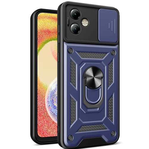 Coque Moto G14 antichoc bleue - Protection caméra et support anneau