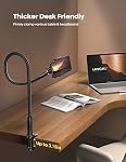 Lamicall Gooseneck Phone Holder Bed - [Newest Nylon Braided Wrapped] Flexible Arm, Overall Length 38in, 360 Adjustable Clamp Clip, Overhead Cell Phone Mount Stand for Bed, Desk, 4-7” Cellphone