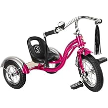 Schwinn Roadster Bike for Toddler, Kids Classic Tricycle, Low Positioned Steel Trike Frame w/ Bell &amp; Handlebar Tassels, Rea