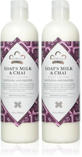 Nubian Heritage Body Lotion Goat's Milk & Chai 13 oz Lotion (Pack of 2)