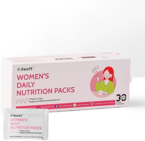 Women’s Daily Nutrition Packs, 4-IN-1Multivitamins with Collagen Peptide, PQQ, Vitamin Supports Skin Vitality, Anti-Aging, Brain Health & Overall Well-Being, 30-Day Supply
