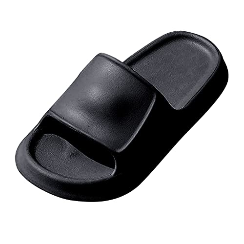 Zapatillas genéricas para mujer y hombre, cómoda y ultra suave, ducha antideslizante, cómoda, negro 1, 44 EU