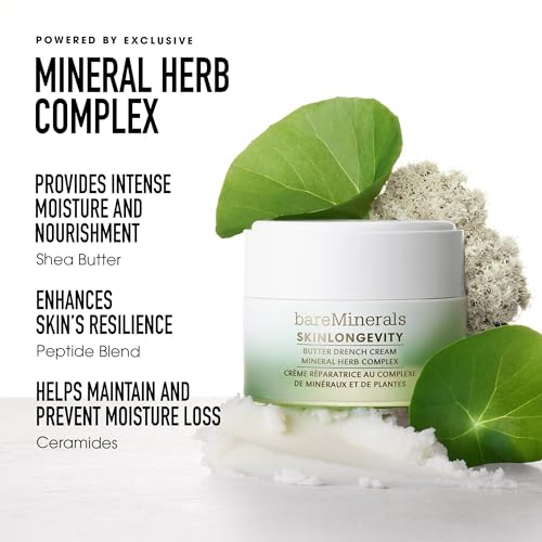 bareMinerals Butter Drench Restorative Rich Face Cream, Hydrating Face Lotion + Barrier Boosting Serum Bundle