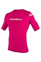 O'Neill UV Sun Protection Youth Basic Skins Short Sleeve Crew Sun Shirt Rash Guard, Watermelon, 6 gallery image