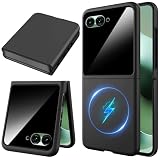 Miimall Hülle für Motorola Razr 70 Ultra Hülle mit Mag-Safe, [Anti-SPY Bildschirmschutz] Kratzfest Stoßfest Hart PC Superdünn Schutzhülle für Motorola Razr 70Ultra/60Ultra/50Ultra Slim Hülle-Schwarz