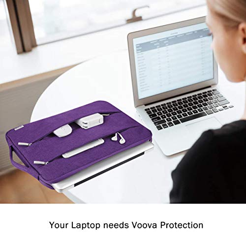 Voova Laptop Case Sleeve 15.6 16 Inch with Handle, Waterproof Slim Computer Cover Bag Compatible with MacBook Pro M3/M4 16, 15.6” HP Acer Lenovo ThinkPad IdeaPad Asus Laptop, Men Women, Purple - Image 4