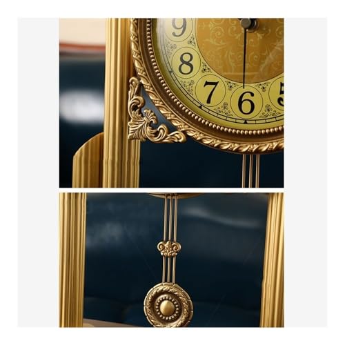 Reloj de mesa de latón macizo y diseño elegante para salón 5