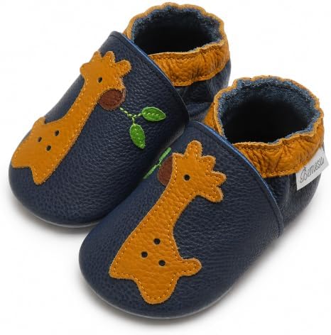 Bemesu Lauflernschuhe Baby für Zuhause Kindergarten Leder weich rutschfest | Weiche Flexible Krabbelschuhe Baby Tiere Jungen Mädchen Atmungsaktiv für Erste Schritte Draußen 0-24 Mo