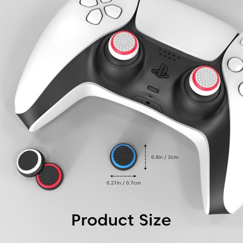Image of Sounce 8 Pair / 16 Pcs Controller Thumb Grips PS5 /PS4 /Xbox One /360 /Switch, Anti-Slip Joystick Caps for PS5 Remote Controller & Gamepads, Soft Silicone Thumb Stick Covers for Enhanced Grip & Protection