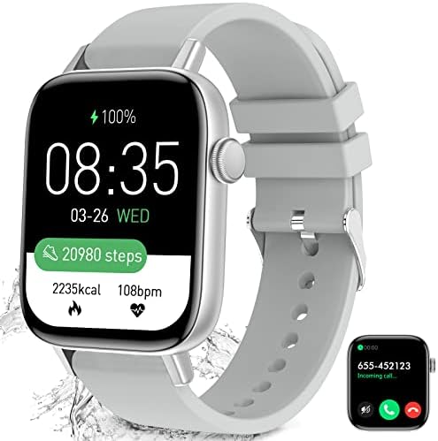 1.9'' Smart Watch Answer Make Call Smartwatch Fitness Tracker for Android Phones, 25 Sport Modes Smart Watch for iPhone Compatible with Heart Rate Monitor SpO2 Sleep Step Counter for Men Women Teens
