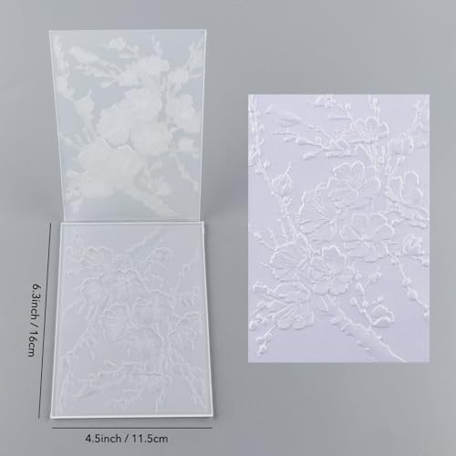 BAOFALI 2 Pochoirs 3D Fleurs pour la Fabrication de Cartes, Pochoirs de Gaufrage pour Cartes en Papier, Pochoirs de Gaufrage pour Scrapbooking DIY, Album Photo, Cartes, Décoration en Papier 16x11.5cm – vue 3