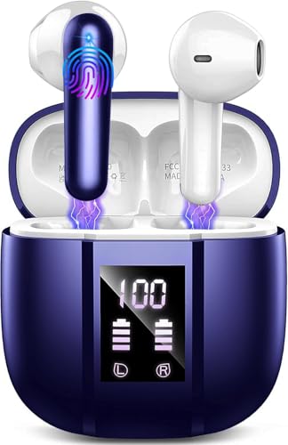 Donerton Auricolari Bluetooth 5.4 Wireless, 45 Ore Stereo HiFi Immersivo, Cuffiette con 4 ENC Cancellazione Rumore Mic, IP7 Impermeabili