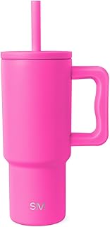 Kids 24 oz Tumbler with Handle and Silicone Straw Lid | Spill Proof and Leak Resistant | Reusable Stainless Steel Bottle | Gift for Kids Boys Girls | Trek Collection | Raspberry Vibes