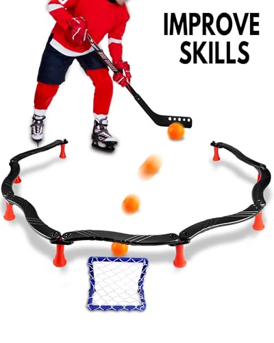 image for SPORTY PLAY Adjustable Hockey Stick Handling Trainer - Improve Ball Co
