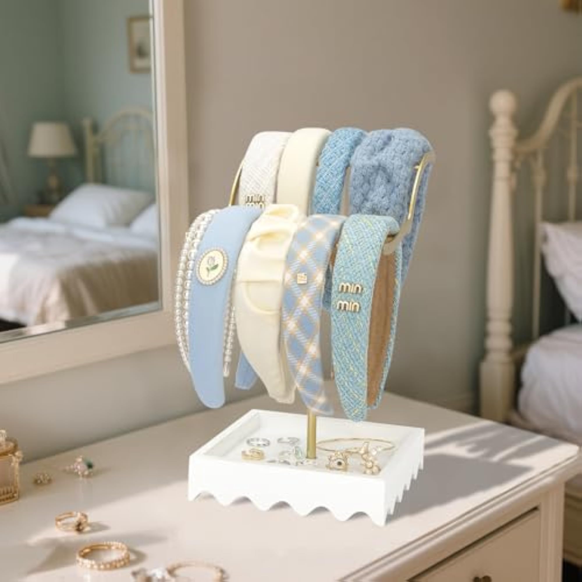 Metal 2-Tier Headband Holder, Stylish Organizer Stand