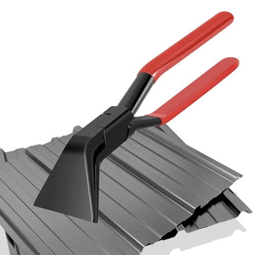 Falzzange 45° Blechzange Falzen 60 mm Abkantzange mit Rutschfestem Griff zum Blechkanten Biegen Oder Begradigen (Rot)