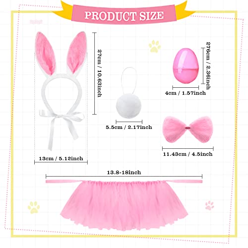 10 Pieces Dog Bunny Costume Set Include Dog Bunny Ears Tail Bowtie Dog Tutu Plastic Bright Easter Egg Fillable Plastic Easter Eggs Handcrafted Tutu Dog Costume For Easter Hunt Party Supplies #TOP1