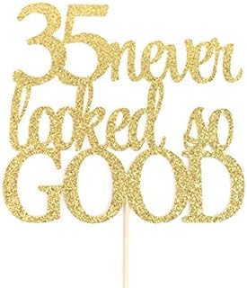 Atelier Elegance 35th Birthday Cake Topper, 35 Never Looked So Good Cake Topper, 35 Sign