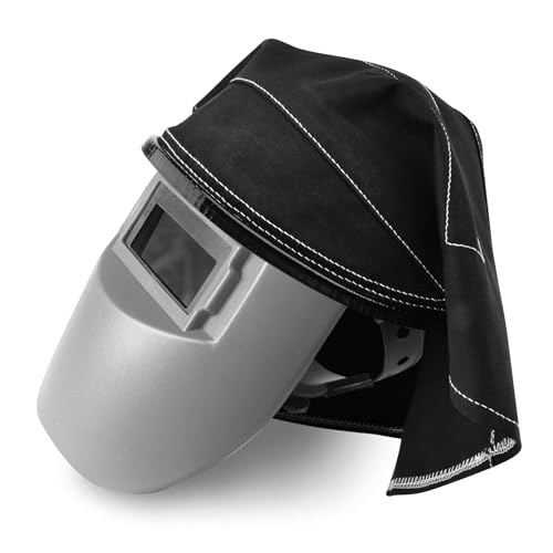 Welding Helmet Cover, Cotton Welding Helmet Extended Headcover with Press Fit Seal, Full Protection Head Cover Hood Accessories Compatible with Most Helmets Head(COLOR:Black)