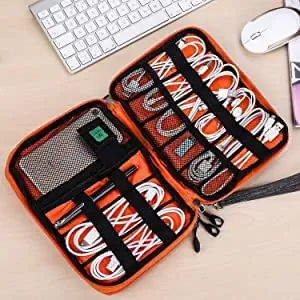 Sajag Travel Digital Accessories Storage Bag, Gadget Organizer Case Portable Zippered Pouch For All Small Gadgets Tablet, iPad Mini, Charger, Power Bank, Earphones, Memory Card, USB Data Cable, Camera Accessories Pen Drive etc