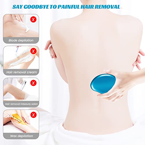 Fochst Crystal Hair Eraser For Women And Men, Reusable Crystal Hair Remover Magic Painless Exfoliation Hair Removal Tool, Magic Hair Eraser For Back Arms Legs (Blue) #TOP5