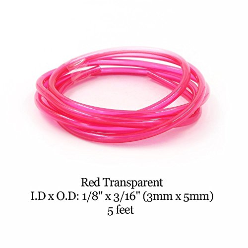 Hilitchi 20-Feet 4 Color Transparent Petrol Fuel Line Hose Lubricant Of 4 Sizes Tubing For Weedeater Chainsaw Common 2 Cycle Small Engines #TOP3