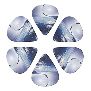 Beautiful Sky Airplane Lot de 6 médiators pour guitare acoustique, guitare électrique, basse, ukulélé – fins, moyens et… - Les Beatles, Paul McCartney, John Lennon, RIngo Starr, George Harrison Beautiful Sky Airplane Lot de 6 médiators pour guitare acoustique, guitare électrique, basse, ukulélé – fins, moyens et… – Image 4