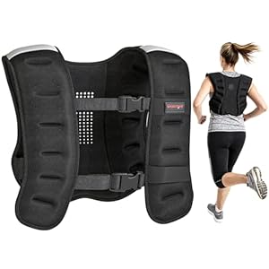 SPORTNOW Weighted Vest, 5kg/8kg/10kg Running Weight Vest with Adjustable Straps and Reflective Strips, for Men and Women Strength Training, Cardio