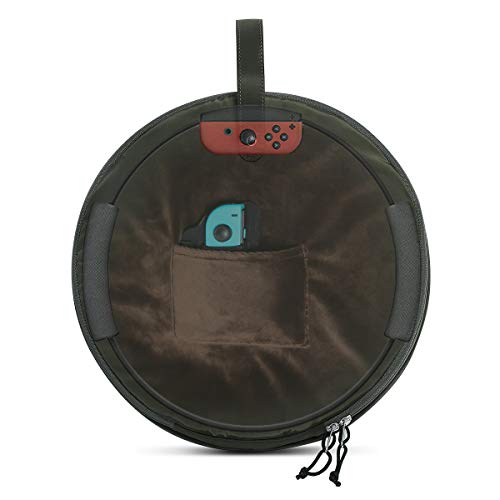 2021 new version, waterproof nylon, switch ring con storage case, ring fit adventure, portable storage bag, waterproof, fully protected, foldable, lightweight, compact, urban outdoor, olive-drab