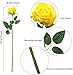 12 PCS Artificial Flowers Roses Silk Flowers Fake Long Stem Artificial Roses for Home Wedding Decorations (Yellow)