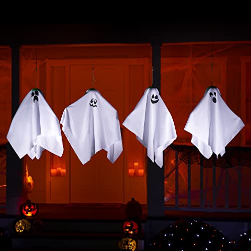 Joyin 4 Pcs 19” Halloween White Ghost, Cute Flying Ghost For Front Yard Patio Lawn Garden Party Décor And Holiday Decorations #TOP6
