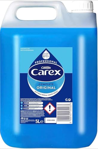 Carex Original Professional Antibacterial Hand Wash - Kills 99.9% of Bacteria & Viruses, Dermatologically Tested Liquid Soap that Cleans, Cares & Protects Hands, 5 Litre