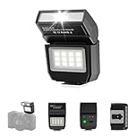 ULANZI SL03 Mini Camera Flash with Video Light, GN8 6500K Camera Speedlite Flash Units, 90° Adjustable, 4 Power Levels (1/8~1/1), Universal Single Contact Hot Shoe for Sony/Canon/Fuji DSLR, Black