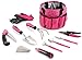 Produktbild SIXTOL Garden PINK 10 Gartenwerkzeug Set | 10 STK. Garten Zubehör aus Edelstahl | Gartentasche als Geschenk Frauen | Für Gärtner | Gartengeräte mit Aufbewahrungstasche | Blumenschere, Gartenkralle