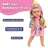 Szlafrok BABY born - z kaczką i rękawami akcesoria dla lalek, odzież odpowiednia dla lalek o rozmiarze 43 cm