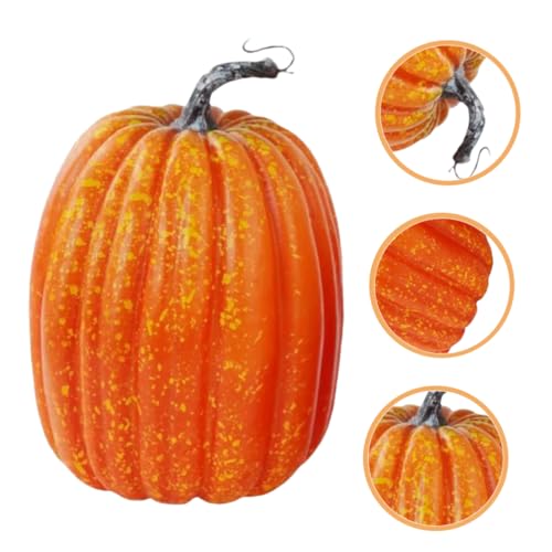 DECORNIJIA Großer Künstlicher Kürbis Deko mit Realistischer Struktur und Lebendigem Orange Extra für Herbst Tischdeko und Outdoor Herbstdekoration Leicht und Langlebig für Halloween