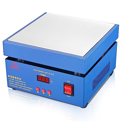 Soiiw Upgraded 110V 800W LED Microcomputer Electric Hot Plate Preheat Soldering Preheating Station Welder Hot Plate Rework Heater Lab 200X200mm Plate