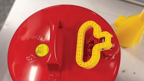 eagle 5 gallon type i red safety gas can for gasoline with flame arrester self-closing lid and f-15 funnel made in the usa galvanized steel flammable storage can ui50fs
