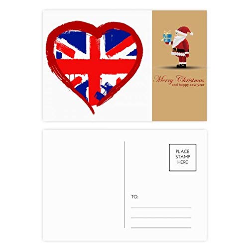 Cartes postales Père Noël Love Heart UK lot de 20 pour vœux