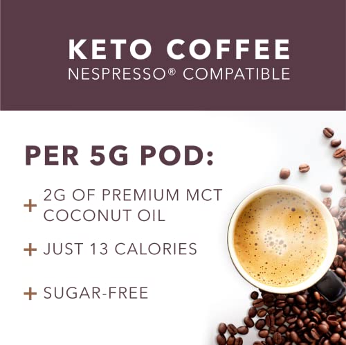 Rejuvenation Nespresso Compatible Keto Coffee Pods - Arabica Coffee Enriched With Premium Coconut Mct Oil. Weight Loss Coffee. Bulletproof, Ketogenic Friendly, Low Carb, Zero Sugar, Low Calorie (10 Pods) #TOP4