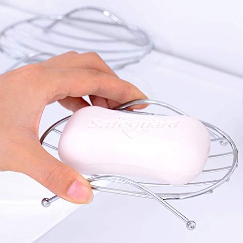 EQLEF Stainless Steel Soap Dish, 2 Pcs of Durable Soap Tray Oval Shape for Shower/Bathroom/Kitchen